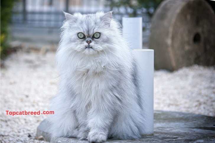 Persian cat displaying its luxurious long fur and distinctive flat face."